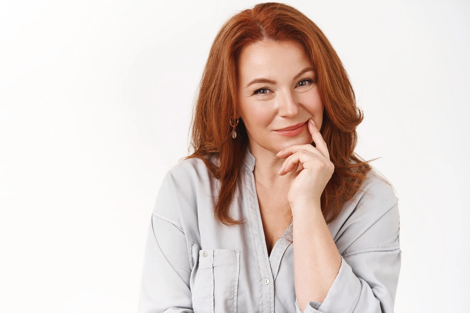 Redhead woman with beautiful skin